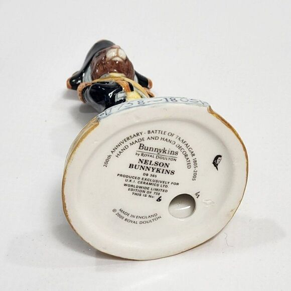Nelson Bunnykins 4.5" Figurine Ltd Edition 6 of 750 Royal Doulton 2005 England - Picture 10 of 11